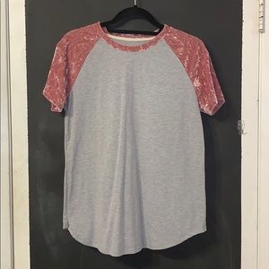 Pink Crushed Velvet Baseball T-shirt